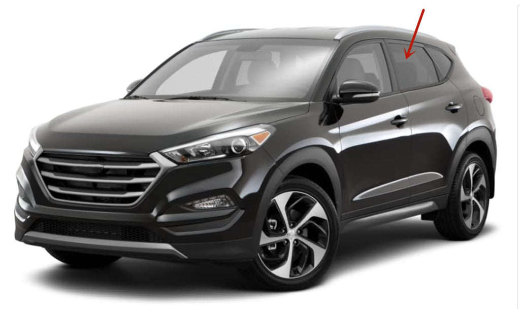 Driver Left Side Rear Door Window Door Glass Compatible with Hyundai T