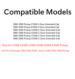 Movable Style Driver Left Side Quarter Window Glass With Frame & Latch Compatible with Chevrolet/GMC Pickup C1500 K1500 1988-1999 / C2500 K2500 C3500 K3500 1988-2000 2 Dr Extended Cab Models