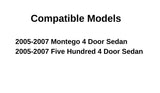 Driver Left Side Rear Door Window Door Glass Compatible with Ford Five Hundred 2005-2007 & Taurus 2008-2009/Mercury Montego 2005-2007 & Sable 2008-2009 4 Door Sedan Models