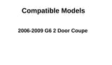 Tempered Driver Left Side Door Window Door Glass Compatible with Pontiac G6 2-Door Coupe 2006-2009 Models (Not For Sedan or Convertible)