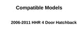 Passenger Right Side Front Door Window Door Glass Compatible with Chevrolet HHR 2006-2011 Models