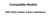Passenger Right Side Front Door Window Door Glass Compatible with Dodge Caliber 2007-2012 Models