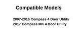 Passenger Right Side Front Door Window Door Glass Compatible with Jeep Compass 2007-2016 Models/ Compass MK 2017 Models (Not For 2017 Compass MP)