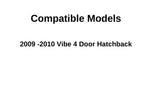 Driver Left Side Rear Door Window Door Glass Compatible with Pontiac Vibe 4 Door Hatchback 2009-2010 Models
