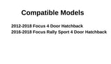 Black Moulding Style Driver Left Side Quarter Window Quarter Glass Compatible with Ford Focus/Focus Rally Sport 4-Door Hatchback 2012-2018 Models