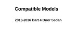 Driver Left Side Rear Door Window Door Glass Compatible with Dodge Dart 2013-2016 Models