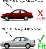 Driver Left Side Rear Door Window Door Glass Compatible with Mitsubishi Mirage 4 Door Sedan 1997-2001 Models