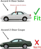 Driver Left Side Front Door Window Door Glass Compatible with Honda Accord 4 Door Sedan 1998-2002 Models