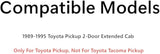 3 Holes Movable Passenger Right Side Quarter Window Quarter Glass Compatible with Toyota Pickup 2 Door Extended Cab 1989-1995 Models