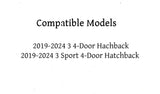Passenger Right Side Rear Door Window Door Glass Compatible with Mazda 3 & 3 Sport 4-Door Hatchback 2019-2024 Models