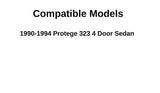 Driver Left Side Rear Vent Glass Vent Window Compatible with Mazda Protege 323 4 Door Sedan 1990-1994 Models