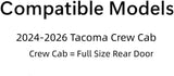 Tempered Driver Left Side Rear Door Window Door Glass Compatible with Toyota Tacoma Crew Cab Pickup 2024-2026 Models