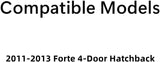 With Clips Style Driver Left Side Rear Door Window Door Glass Compatible with Kia Forte 4-Door Hatchback 2011-2013 Models