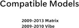 Driver Left Side Front Door Window Door Glass Compatible with Toyota Matrix/Pontiac Vibe 2009-2013 Models