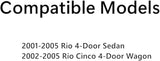 Driver Left Side Front Door Window Door Glass Compatible with Kia Rio / Rio Cinco 2001-2005 Models