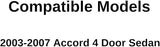 Driver Left Side Front Door Window Door Glass Compatible with Honda Accord 4 Door Sedan 2003-2007 Models