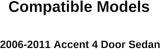 Driver Left Side Front Door Window Door Glass Compatible with Hyundai Accent 4 Door Sedan 2006-2011 Models
