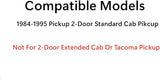 With Gasket Include 3-Panel Manual Rear Back Slider Window Glass Compatible with Toyota Pickup 2-Door Standard Cab 1984-1995 Models (Not For Extended Or Tacoma Pickups)