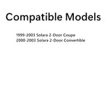 Clips Included Tempered Driver Left Side Door Window Door Glass Compatible with Toyota Solara 1999-2003 Models