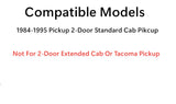 3-Panel Manual Rear Back Slider Window Glass Compatible with Toyota Pickup 2-Door Standard Cab 1984-1995 Models (Not For Extended Or Tacoma Pickups)