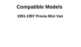 Driver Left Side Front Door Window Door Glass Compatible with Toyota Previa 1991-1997 Models