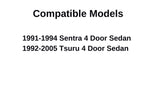 Passenger Right Side Rear Vent Window Vent Glass Compatible with Nissan Sentra 1991-1994 / Tsuru 1992-2005 4 Door Sedan Models
