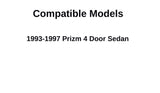 Passenger Right Side Front Door Window Door Glass Compatible with Geo Prizm 4 Door Sedan 1993-1997 Models