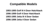 Driver Left Side Rear Door Window Door Glass Compatible with Volkswagen Golf / Golf III / Jetta / Jetta III 1993-1999 4 Door Models
