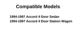Driver Left Side Front Door Window Door Glass Compatible with Honda Accord 4 Door Sedan/Wagon 1994-1997 Models
