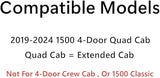 Driver Left Side Rear Door Window Door Glass Compatible with Ram Pickup 1500 4 Door Quad Cab 2019-2024 Models (Not For 1500Classic)