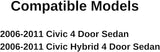Driver Left Side Rear Vent Window Vent Glass Compatible with Honda Civic 4 Door Sedan 2006-2011 Models