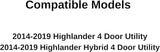 Passenger Right Side Quarter Window Quarter Glass Chrome Moulding Compatible with Toyota Highlander / Highlander Hybrid 2014-2019 Models