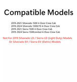 Driver Left Side Rear Door Window Door Glass Compatible with GMC Sierra/Chevrolet Silverado 1500 4-Door Crew Cab 2019-2025 Models