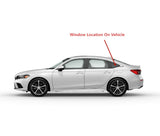 Tempered Chrome Moulding Style Driver Left Side Quater Window Quarter Glass Compatible with Honda Civic 4-Door Sedan 2022-2025 Models