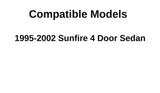 Driver Left Rear Door Window Door Glass Compatible with Pontiac Sunfire 4 Door Sedan 1995-2002 Models