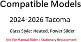 OEM Heated Power Style Back Slider Window Back Glass Compatible with Toyota Tacoma Pickup 2024-2026 Models