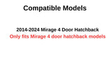 Driver Left Front Door Window Door Glass Compatible with Mitsubishi Mirage 4 Door Hatchback 2014-2024 Models