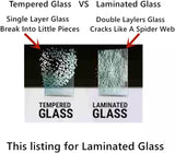 Laminated Passenger Right Side Front Door Window Door Glass Compatible with Infiniti QX56 2007-2010 Models