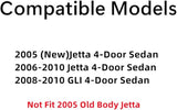 Driver Left Side Rear Door Window Door Glass Compatible with Volkswagen Jetta 2006-2010 / Jetta (New) 2005 / GLI 2008-2010 4 Door Sedan Models