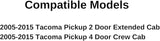 Driver Left Side Front Door Window Door Glass Compatible with Toyota Tacoma Pickup Extended Cab / Crew Cab 2005-2015 Models