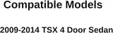 Passenger Right Side Rear Door Window Door Glass Compatible with Acura TSX 4 DR Sedan 2009-2014 Models