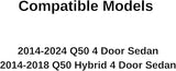 Driver Left Side Rear Door Window Door Glass Compatible with Infiniti Q50 2014-2024 Models