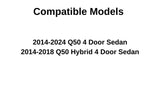 Passenger Right Side Rear Door Window Door Glass Compatible with Infiniti Q50 2014-2024 Models