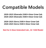 Driver Left Side Rear Door Window Door Glass Compatible with Chevrolet Silverado 2500/3500 2020-2025 & GMC Sierra 2500/3500 2020-2025 4 Door Crew Cab Pickup (Full Size Rear Door) Models