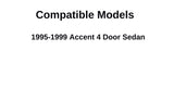 Passenger Right Side Rear Vent Window Vent Glass Compatible with Hyundai Accent 4 Door Sedan 1995-1999 Models