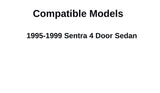 Passenger Right Side Rear Vent Window Vent Glass Compatible with Nissan Sentra 4 Door Sedan 1995-1999 Models
