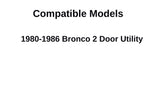 Passenger Right Side Door Window Door Glass Compatible with Ford Bronco 1980-1986 Models