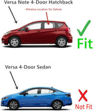 Driver Left Side Rear Door Window Door Glass Compatible with Nissan Versa Note 4 Door Hatchback 2014-2019 Models