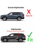 Driver Left Side Rear Vent Window Vent Glass Compatible with Toyota Highlander 2020-2025 Models