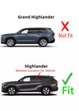 Driver Left Side Rear Door Window Door Glass Compatible with Toyota Highlander 2020-2025 Models